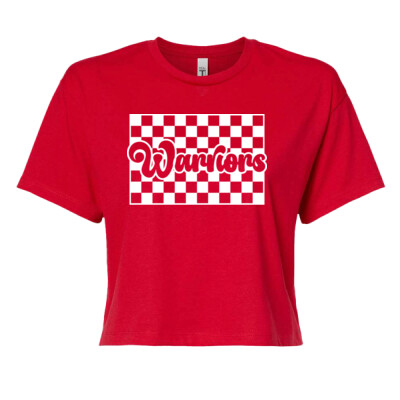Women's Checkered Warriors Crop T-shirt Thumbnail